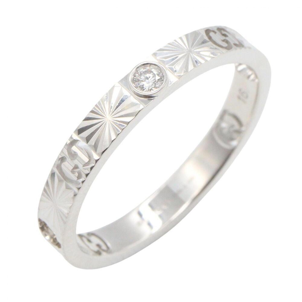 Gucci Icon Heart Ring 1PD - 18K White Gold (18KWG) Diamond Men's & Women's Si...
